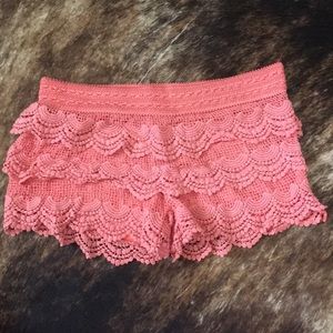 S&S Clothing Pink Lace Shorts
